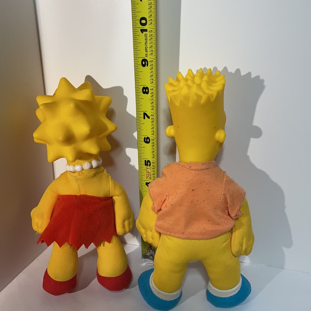 Vintage 1990 The Simpsons Burger King plush dolls Lot of 2 figures! Bart & Lisa! - Picture 6 of 8
